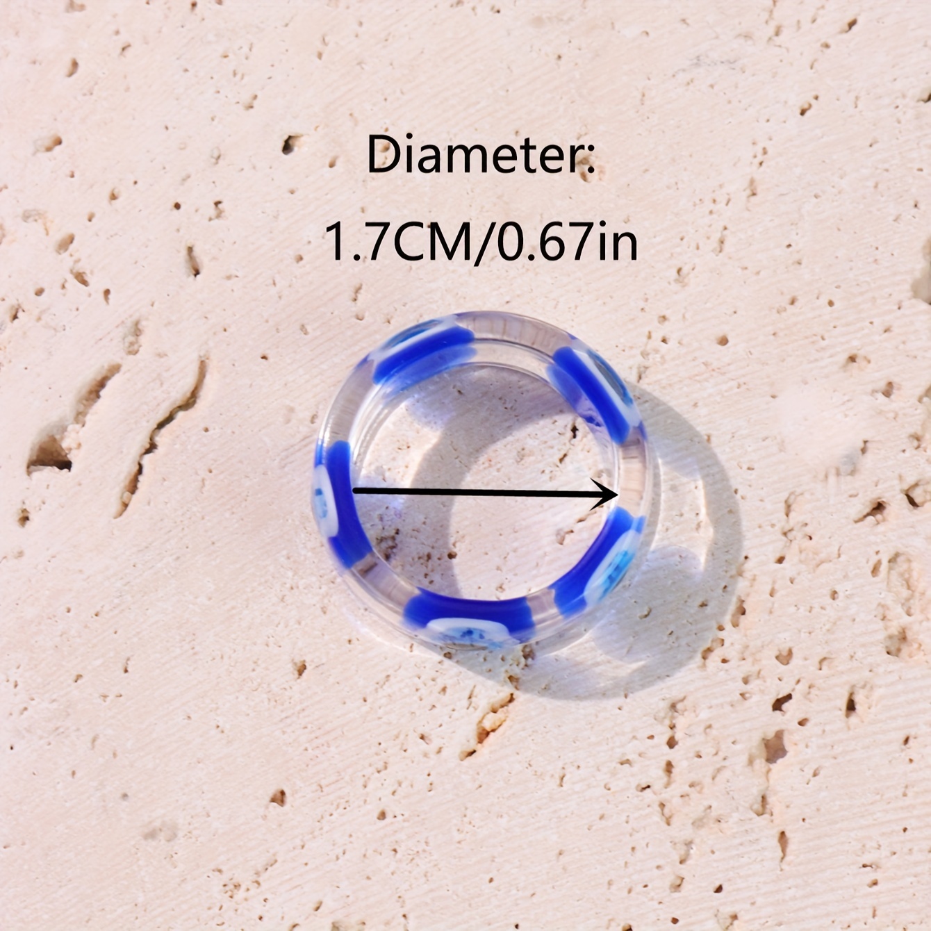 Vintage Evil Eye Resin Ring for Casual Wear
